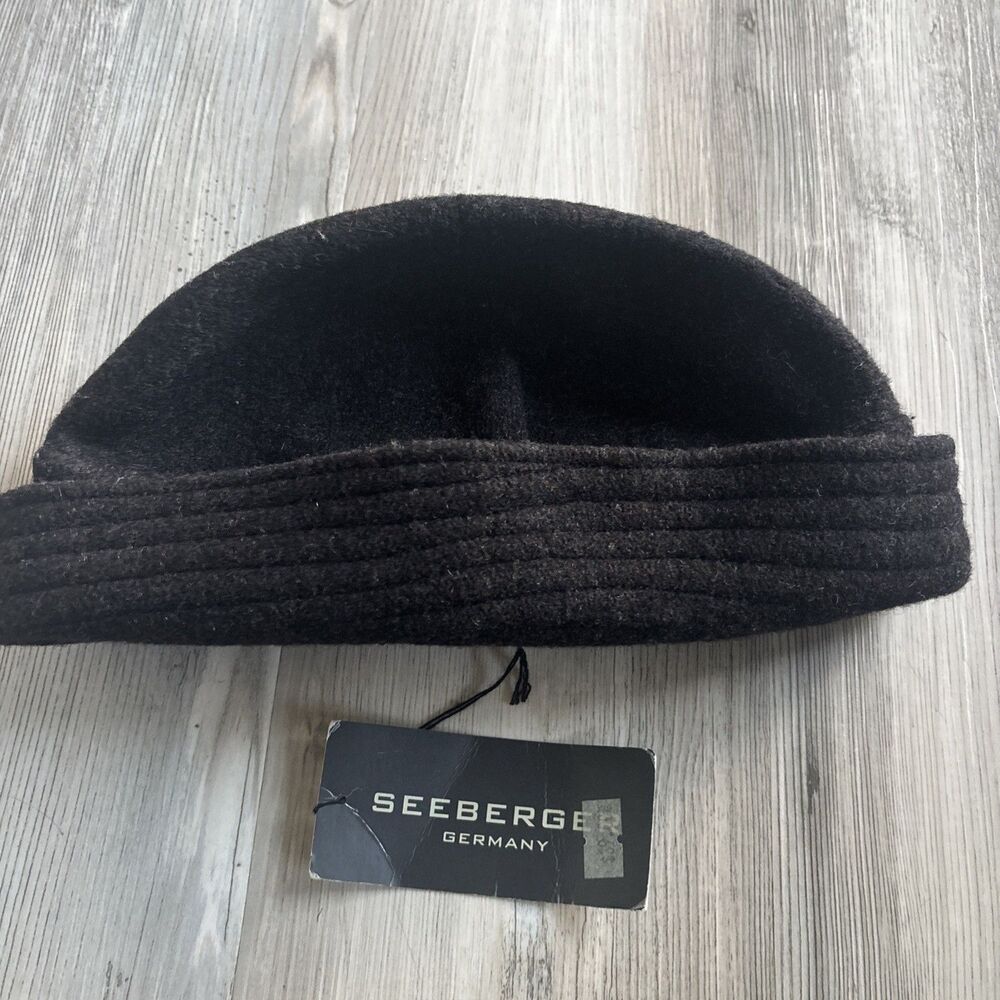NWT Seeberger Germany Wool Sailor Hat Cap Beaning Ribbed Brim Hat